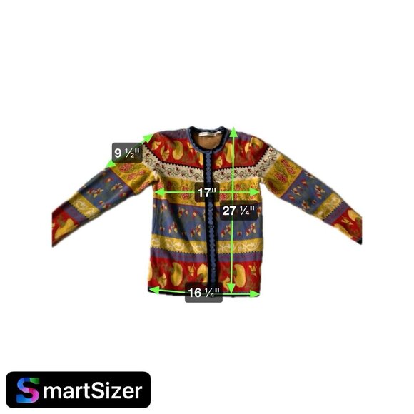 Vintage First Issue 100% Cotton Floral Knit Cardigan Sweater With Full Button Fr - Picture 10 of 10